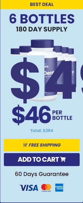 Buy ProvaDent 6 bottles 180-day supply $49 per bottle best value